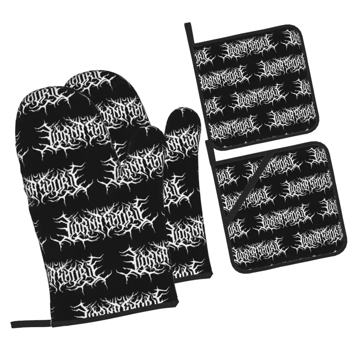 Lorna Shore Merch Lorna Shore Logo Oven Mitts and Pot Holder Sets of 4 for Baking Kitchen Cooking Resistant Non-Slip Gloves