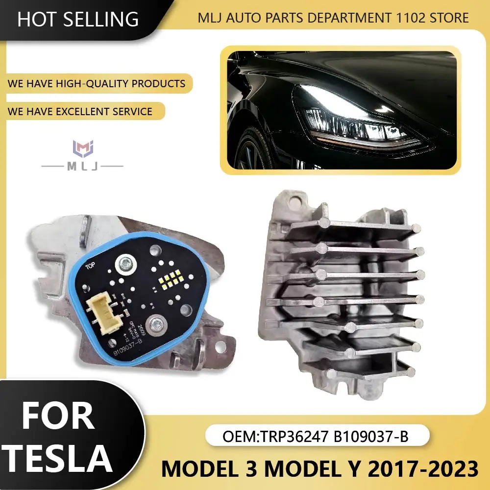 TRP36247 B109037-B For Tesla Model 3 Model Y 2017 2018 2019 2020 2021 2023 LED White Angel Eyes DRL Daytime Running Light Module