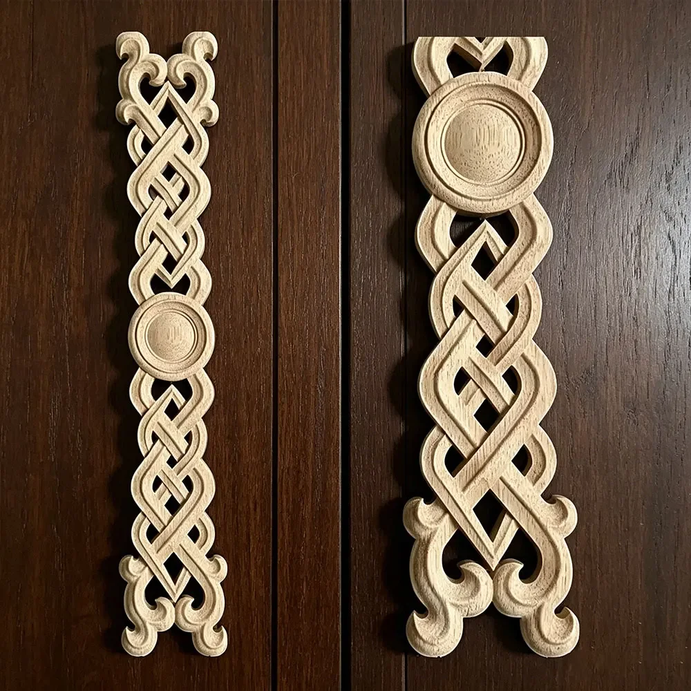 4PCS 50cm Wood Furniture Applique Wooden Lot Creative Vintage Decorations Figurines Miniatures Carved Decor Maison Accessories