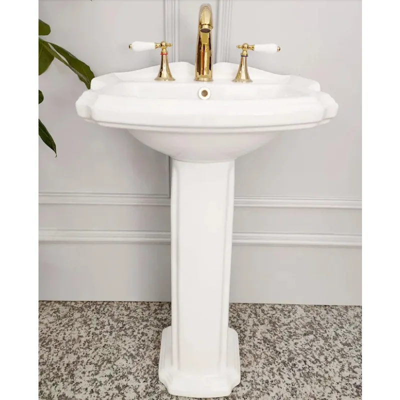 

Butterfly pottery retro classic ceramic basin export style bathroom wash basin British style three hole