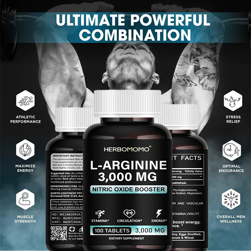 L-Arginine Supplement for Me Nitric Oxide Precursor Improve Endurance , Performance & Energy