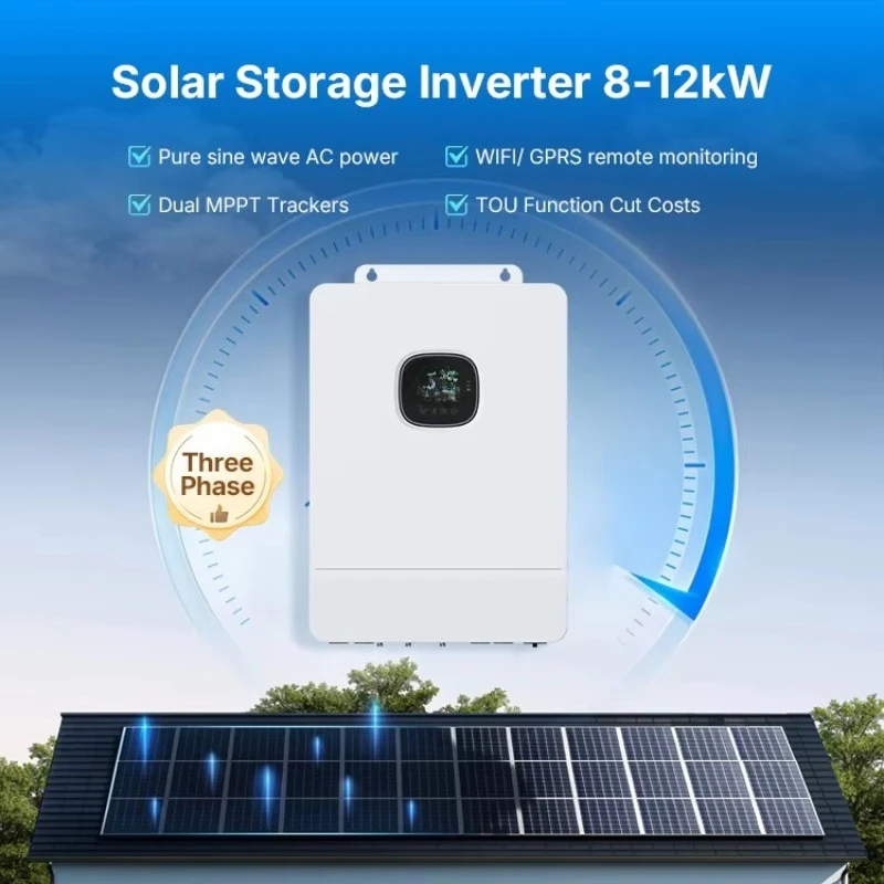 VoltaNest 48V 3 Phase Hybrid Solar Inverter 8kW 10kW 12kW Dual  Pure Sine Wave for Home Energy Storage System