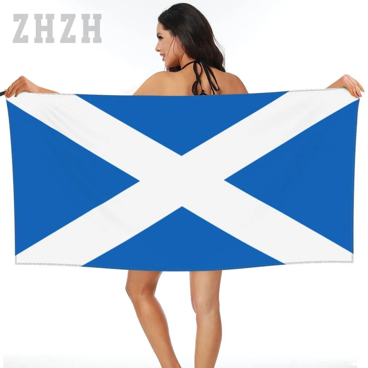 More Design Scotland Flag Emblem Bath Towel Quick dry Microfiber Absorbing Soft Water Breathable Beach Swimming Bathroom