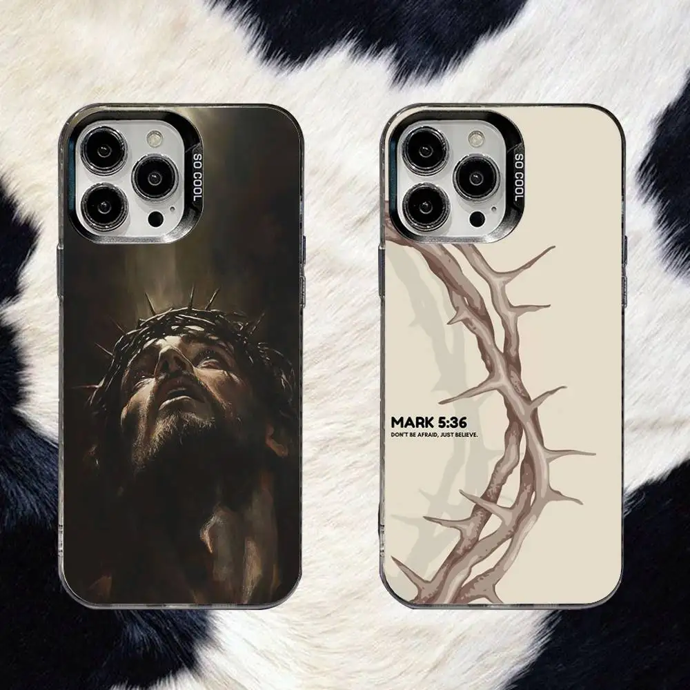 

Son Of God Jesus Cross Holy Phone Case For iPhone 16,15,14,13,12,11,8,7,Pro,Max,Plus,Mini,XS,SE Anti Fall Black Matte Hard