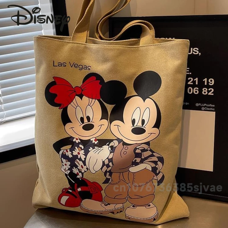 Disney Mickey New Women's Handbag Fashionable High Quality Women's Shoulder Bag Cartoon Large Capacity Women's Shopping Bag