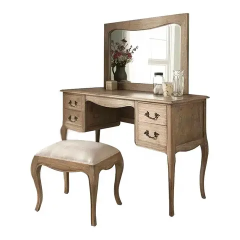 프랑스 단단한 나무 오크 빈티지 화장대 침실