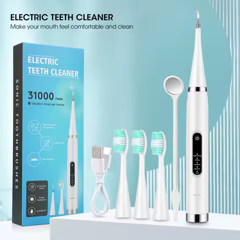 Electric Toothbrush Sonic Dental Scaler USB Rechargeable Teeth Whitening 5Mode Oral Cleaner Plaque Stain Calculus Tartar Remover