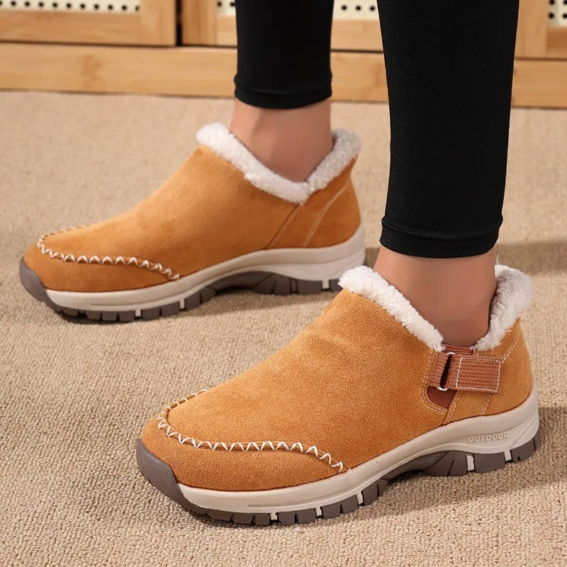 

Winter Indoor Home Cotton Slippers Outdoor Snow Boots Low Top Lightweight Fleece Lined Warm Casual Cotton Shoes