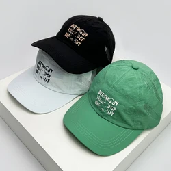 Nowa męska kobieta szybkoschnąca drukowana litera czapki baseballowe oddychająca prosta osłona przeciwsłoneczna na zewnątrz czapka typu Snapback wszechstronna moda na co dzień