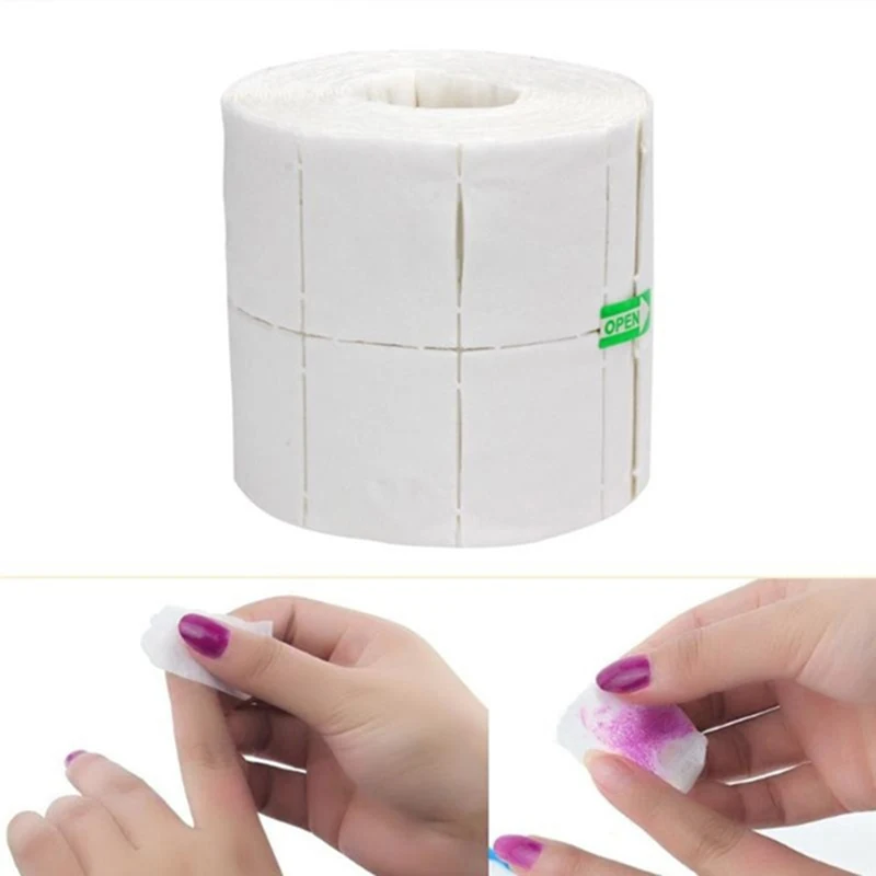 Lingettes dissolvantes pour vernis à ongles, 300 pièces, 1 rouleau, non pelucheux, gel acrylique, serviettes en papier, 300 pièces, livres, tampons en coton blanc