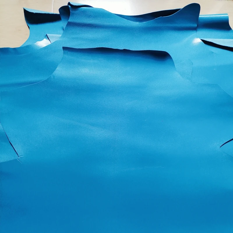 0.7mm Sky Blue Goat Skin. Top-Grain Genuine Leather. Handmade DIY For Lining And Watch Straps. Whole Full Hide.