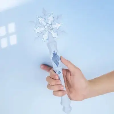 Varita de copo de nieve brillante, bastón de princesa iluminado, palo luminoso de Hada para regalo de Navidad, regalo de cumpleaños