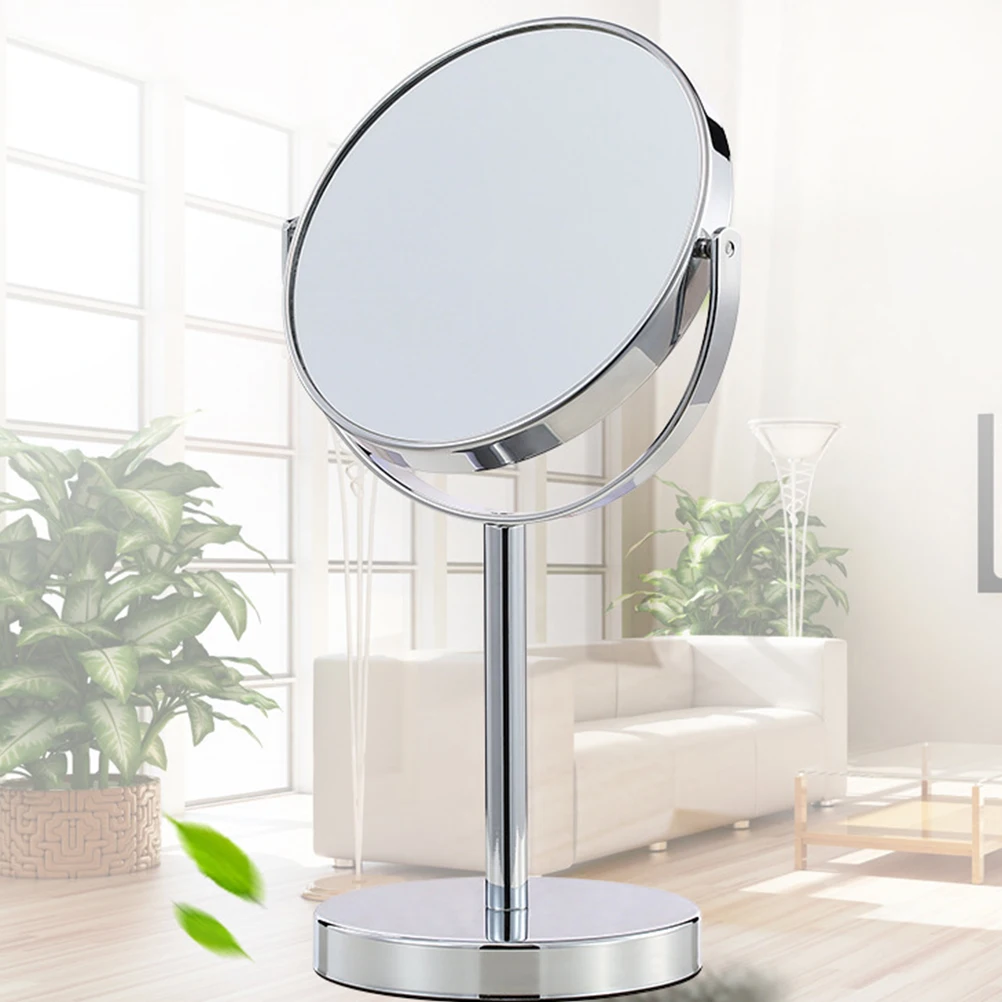 

6 Inch Makeup Mirror Double Side 5x Magnifying Glass Adjustable Bracket 180 Degree Rotation Desktop Vanity Mirror for Women
