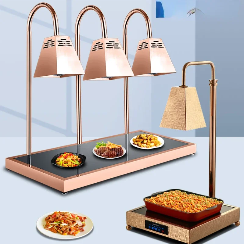 

Catering cooked food heating lamp double head food insulation table