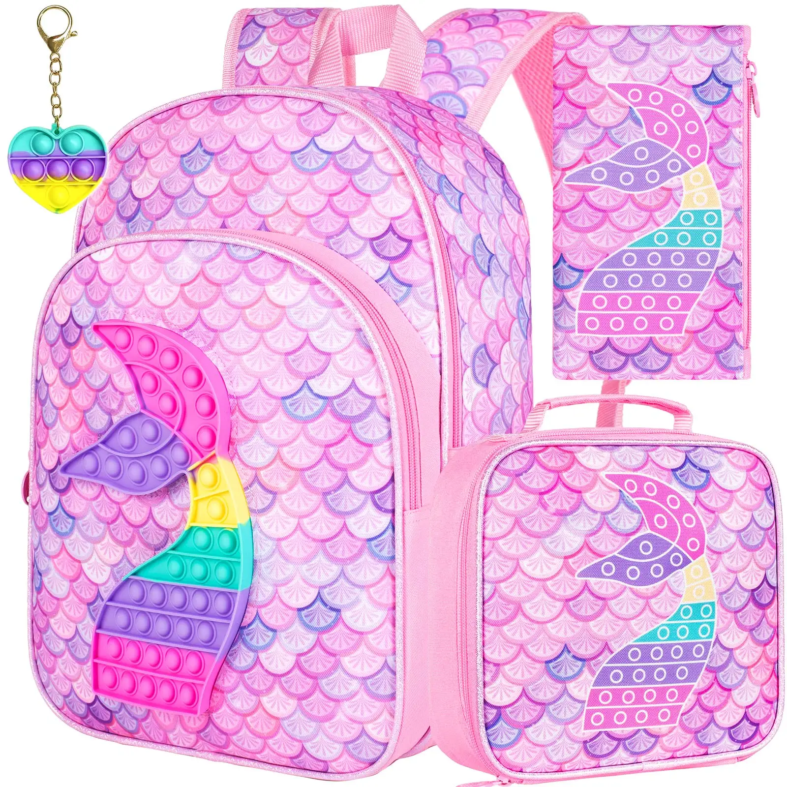 3PCS Kids Backpacks for Girls, 16\