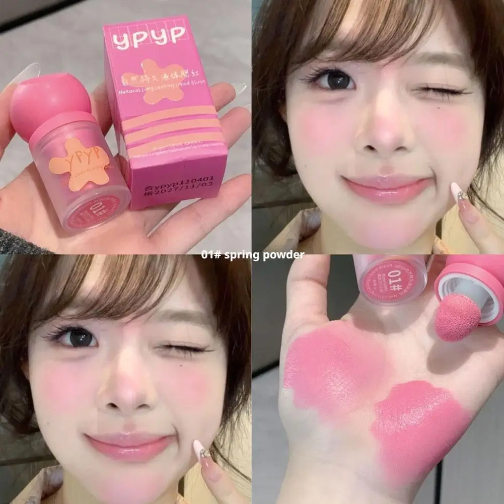 Lápiz labial y mejilla, cabezal de esponja de doble uso, colorete en polvo líquido, reparación facial, corrector mate, mejora el Color líquido