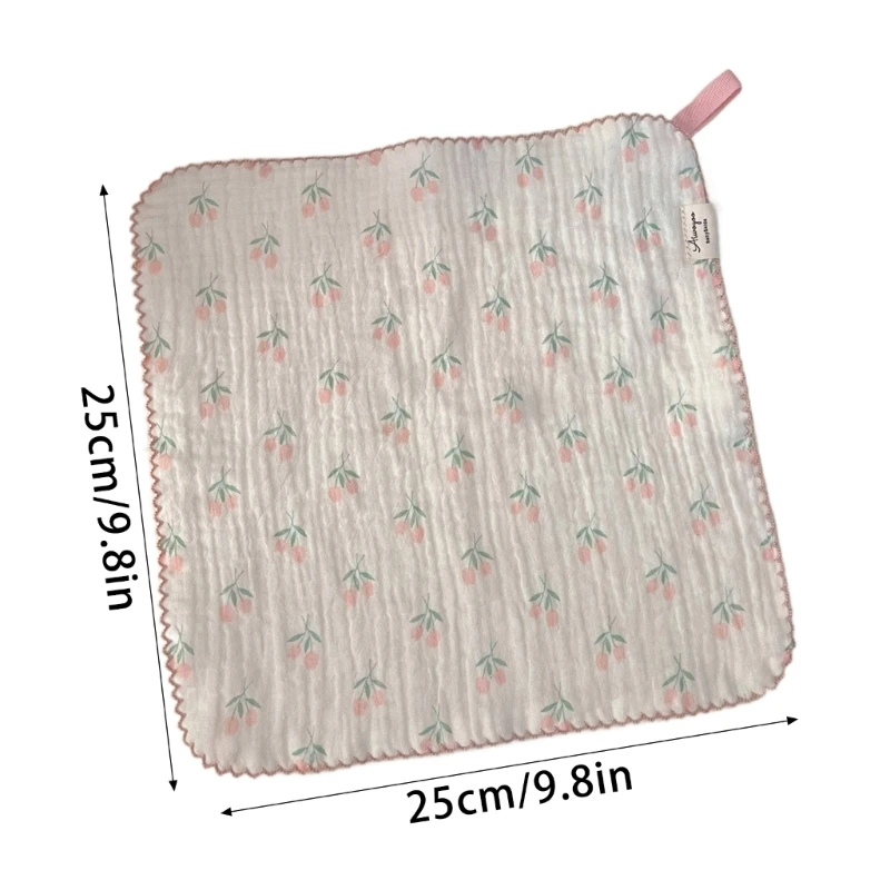 77HD Cartoon Print Baby Musselina Square Face Toalha Soft Burp Cloths Lenço pequeno