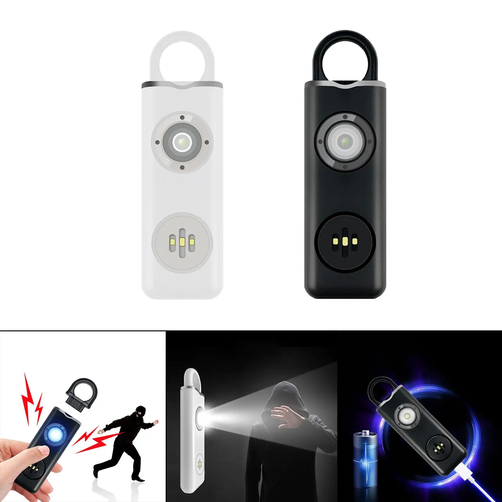 130dB Personal Alarm Carabiner Pocket Size Security Personal Protection Devices for Women