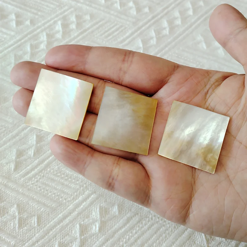 6 PC Mother Of Pearl Golden Piece Natural Abalone Shell Slice DIY Musical Instruments Accessories And Wood Inlay Carved Material