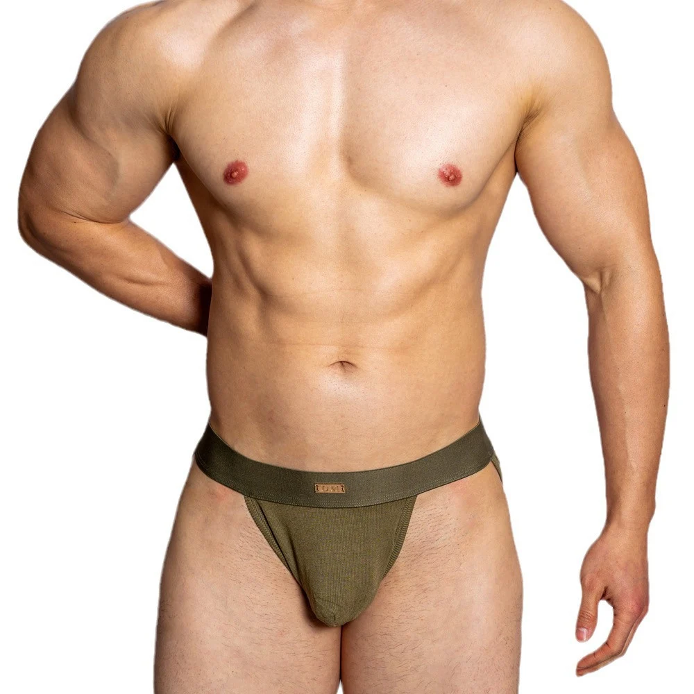 Men's Underwear Black And White Solid Color Bottom Triangle Pants Trendy Youth High Fork Sexy