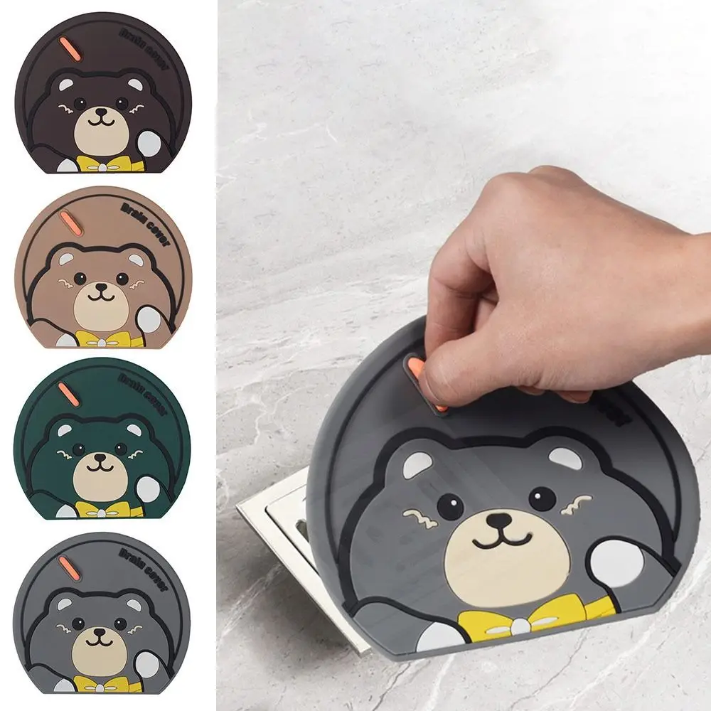 

Cartoon Bear Sewer Floor Drain Cover Anti-insect Anti-blocking Sewer Sealing Silicone Mat Anti Odor Floor Drain Pad