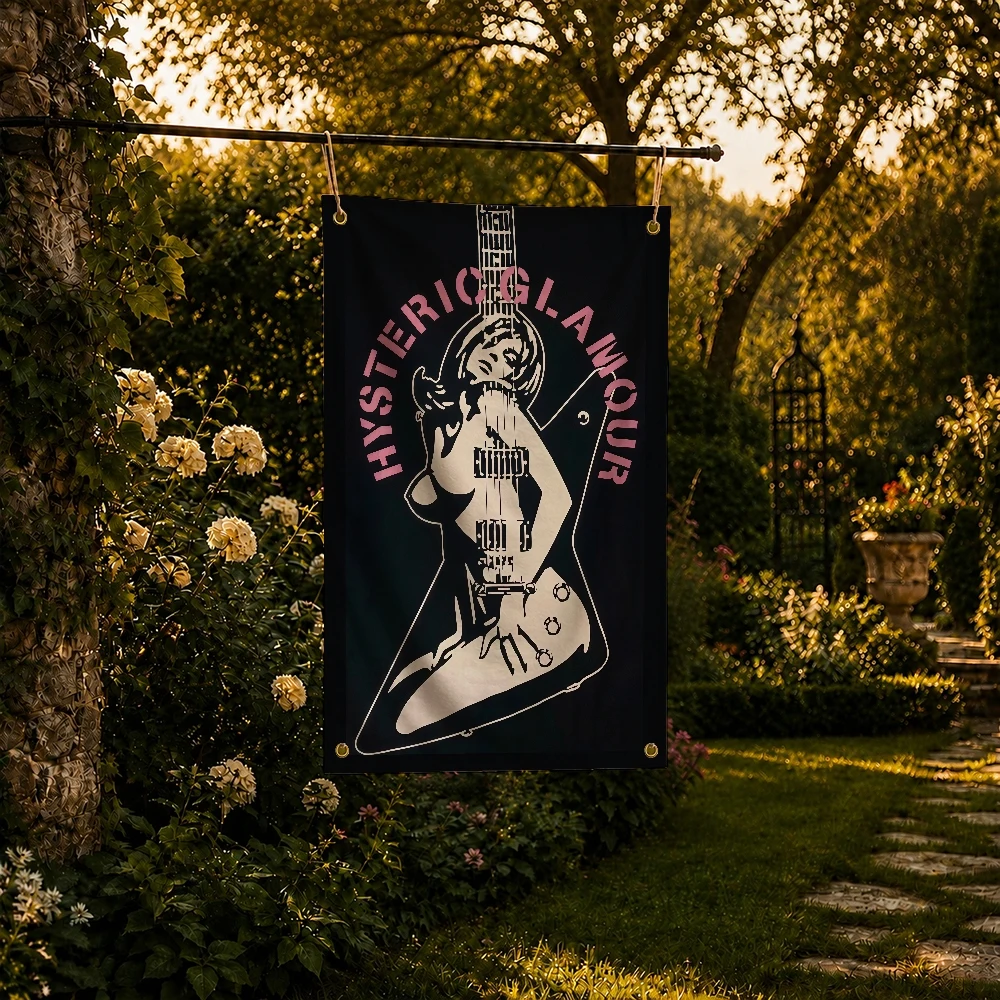 Fashion Brand H-Hysteric Glamour Flag Decoration Outdoor Picnic Party Art Hanging Home Camping Party Banner