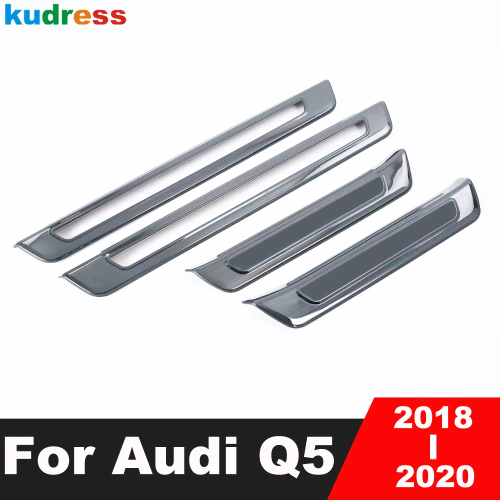 Door Sill Scuff Plate Cover Trim For Audi Q5 2018 2019 2020 Stainless Outer Welcome Pedal Protector Guard Pad Car Accessories