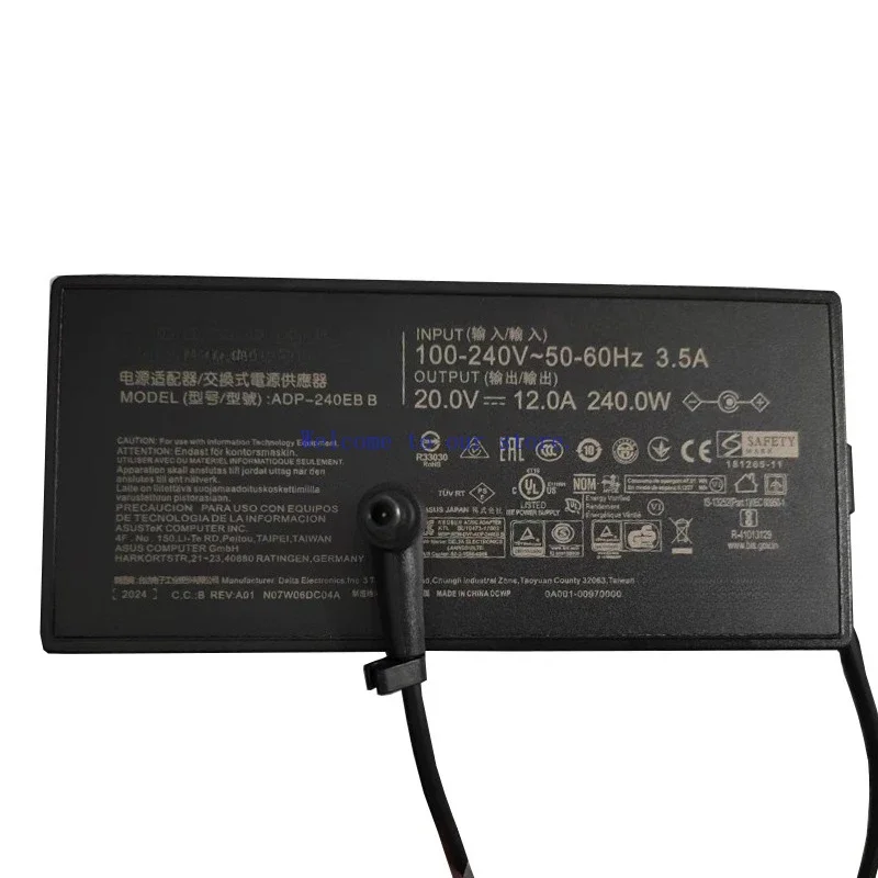 For ASUS Tianxuan 3 Gunslinger FX707Z FX507Z Laptop 20V12A Power Adapter 240W Charging Cable
