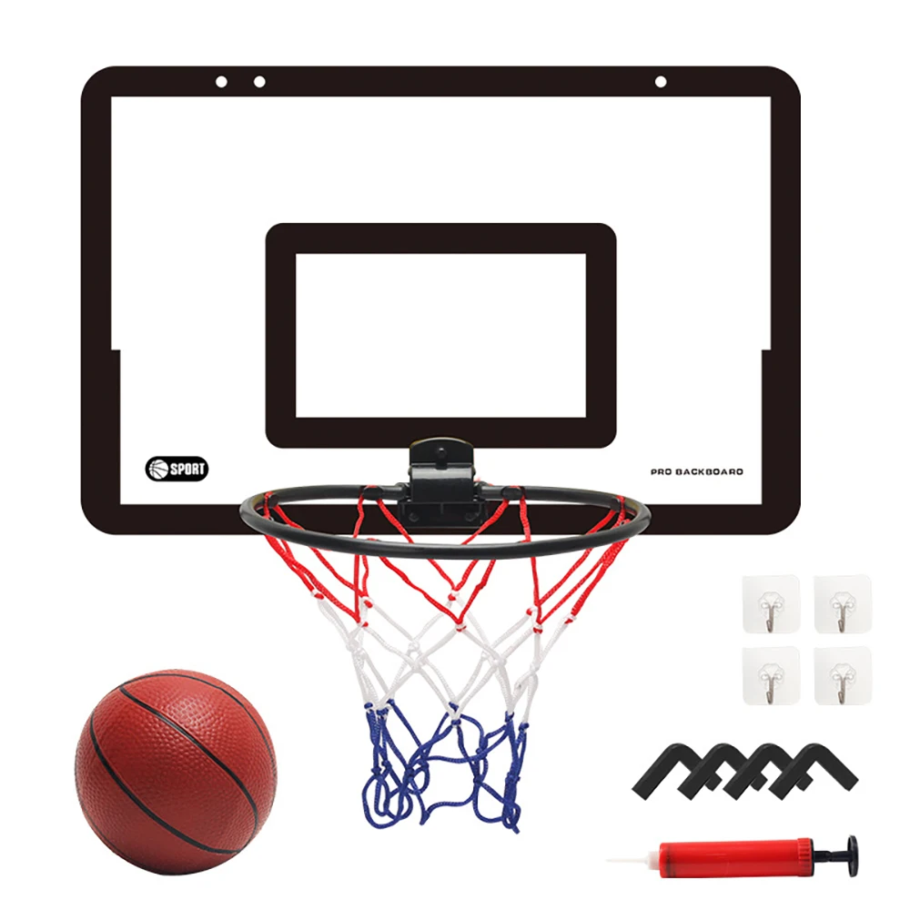 Ajustável Mini Basketball Hoop Set para Crianças, Brinquedo Indoor, Preto, Presentes para Adolescentes