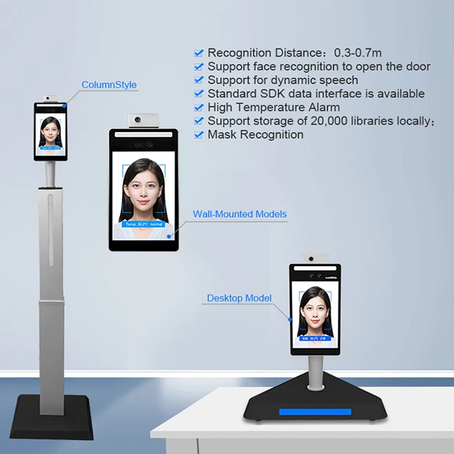 Camera system attendance machine biometric device door access facial thermo scanner android face recognition