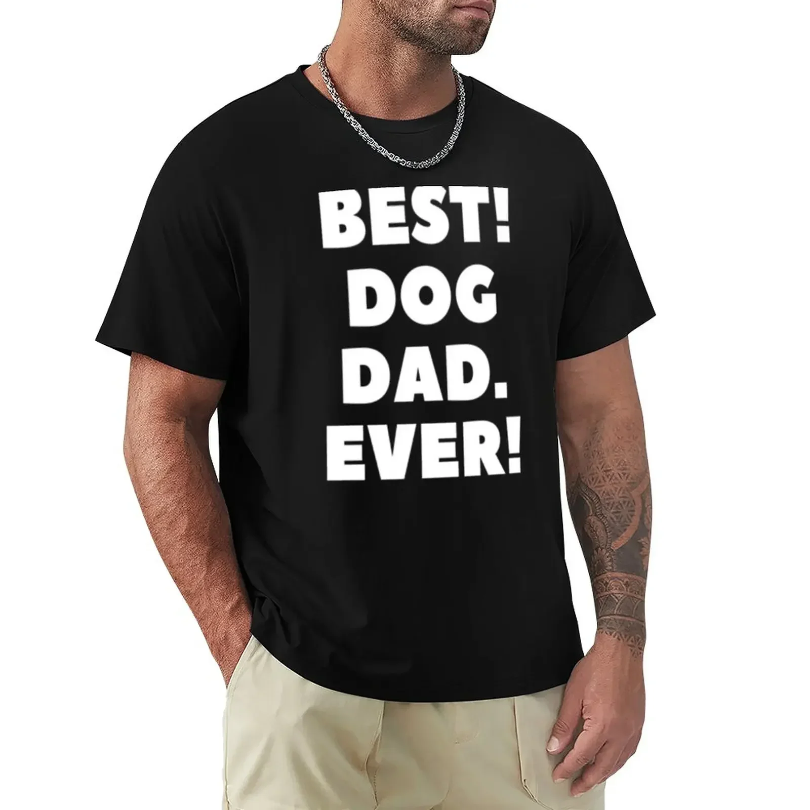 

Футболка BEST DOG DAD EVER мужская с надписью потот