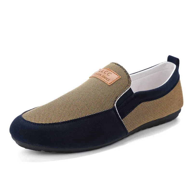 Shoes for Men Casual Slip on Loafers Plus Size Breathable Canvas Driving Shoes Office Walking Flats Non Slip 2024