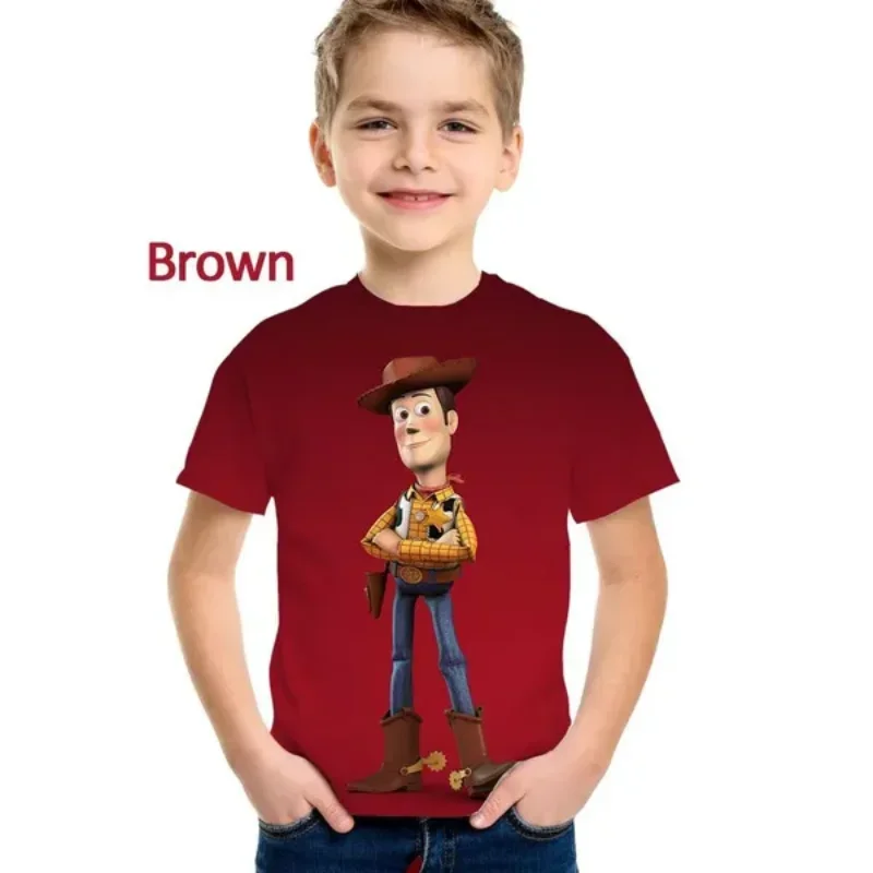 2024 Disney Cartoon Movie Toy Story 3D Print T-shirt Children Clothing Anime Figure Woody Girl Boy Shirt Street Women Men Tops