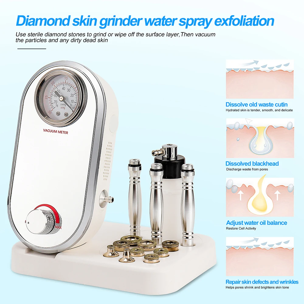 3 In 1 Diamond Micro Carving Skin Grinder Blackhead Suction And Exfoliation Spray Deep Whitening Beauty Instrument  for beauty