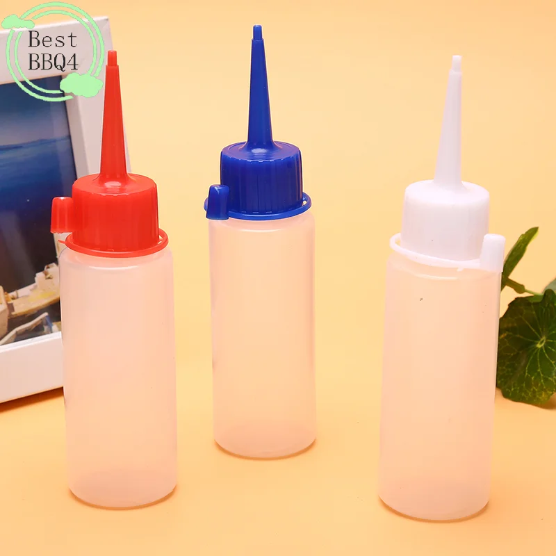 (BBQ4)60ml Empty Plastic Clear Tip Applicator Bottle Squeeze Bottle With Tip Cap For Crafts Art Glue Multi Purpose Refillable