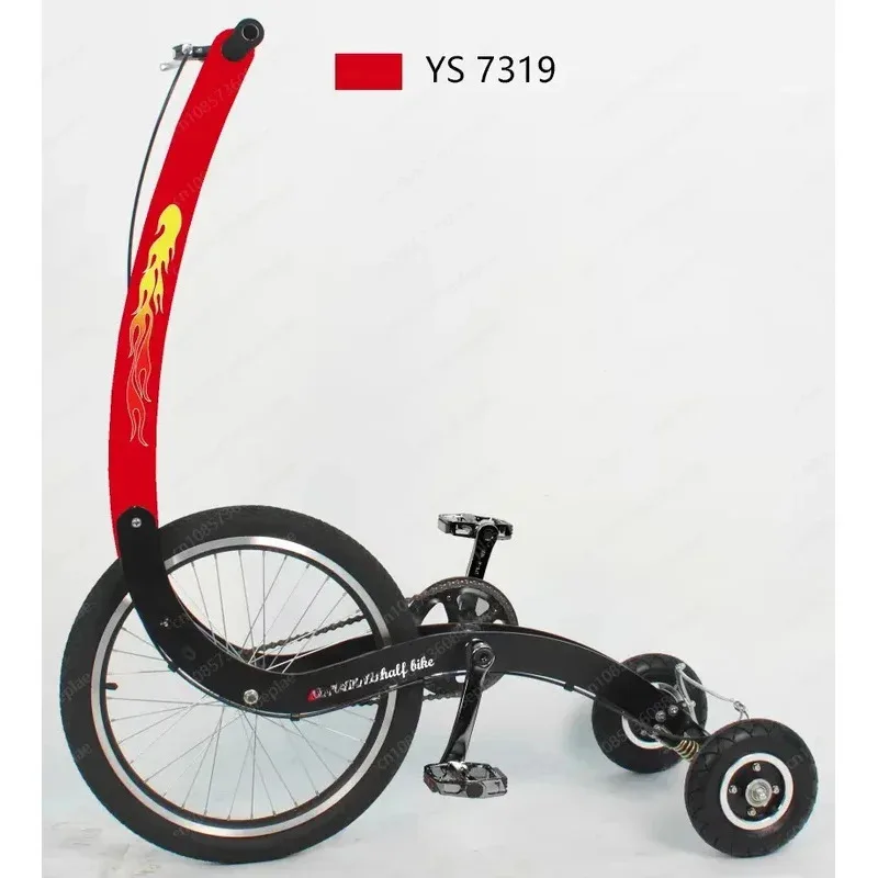 Adult Fitness Equipment Running Sport Halfbike Pedal Three Wheel Stand Up Exercise Half Bike
