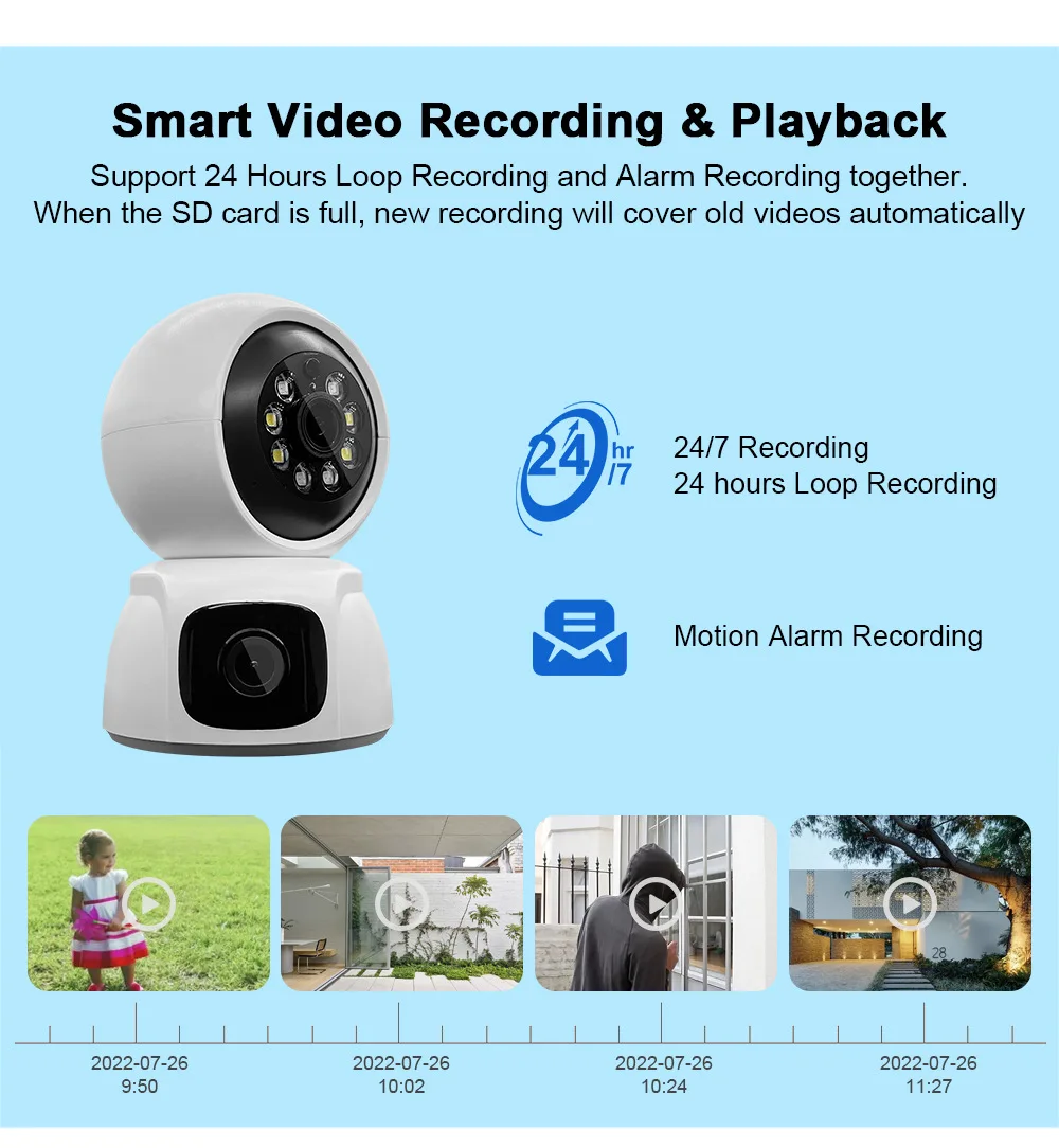 6MP واي فاي كاميرا IP عدسة مزدوجة شاشة مزدوجة مراقبة الطفل 4X التكبير المنزل كاميرا أمنية واي فاي PTZ تتبع السيارات CCTV مراقبة الفيديو