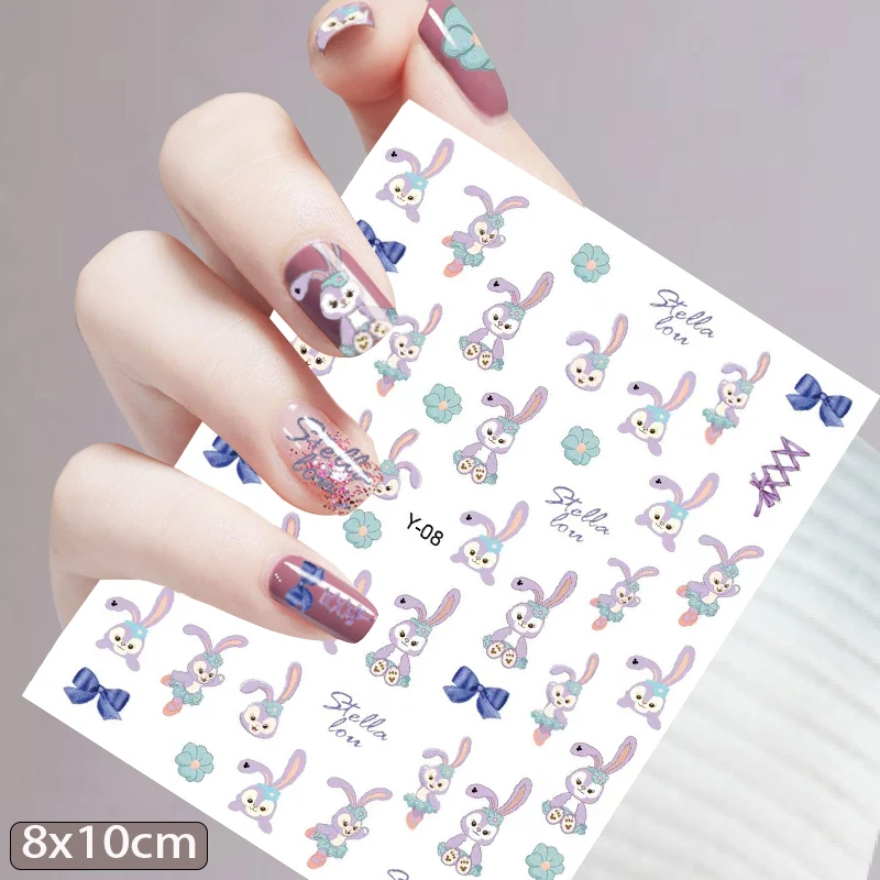 Cartoon Mickey Personality Logo Nail Sticker Disney Character Adhesive Stickers Nail Slider Stitch Cartoon Nail Art Decoration