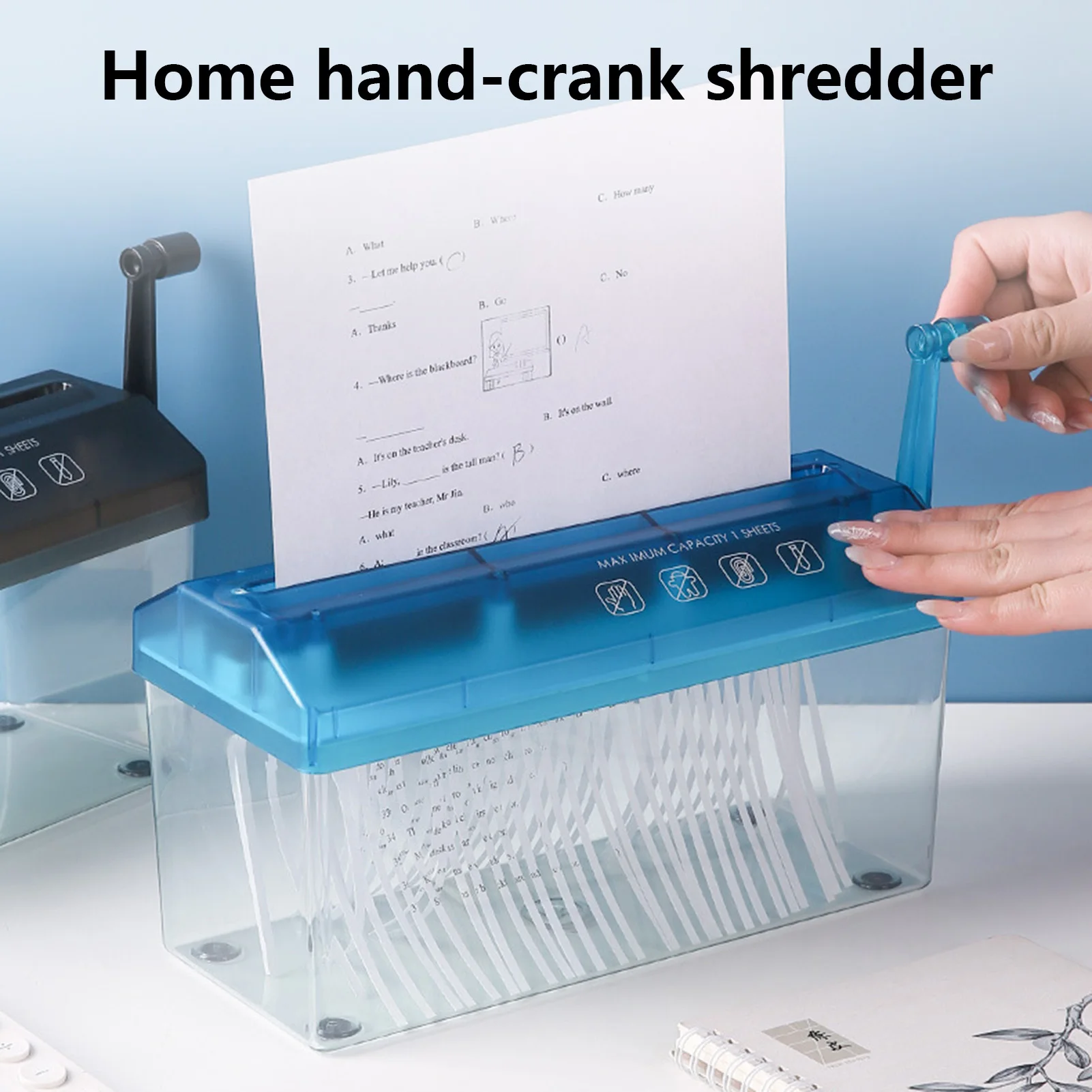 Portable Mini Hand Shredder For Home Office Desk Durable Paper Shredder Eco-friendly Manual Shredder For Bills Photos Documents