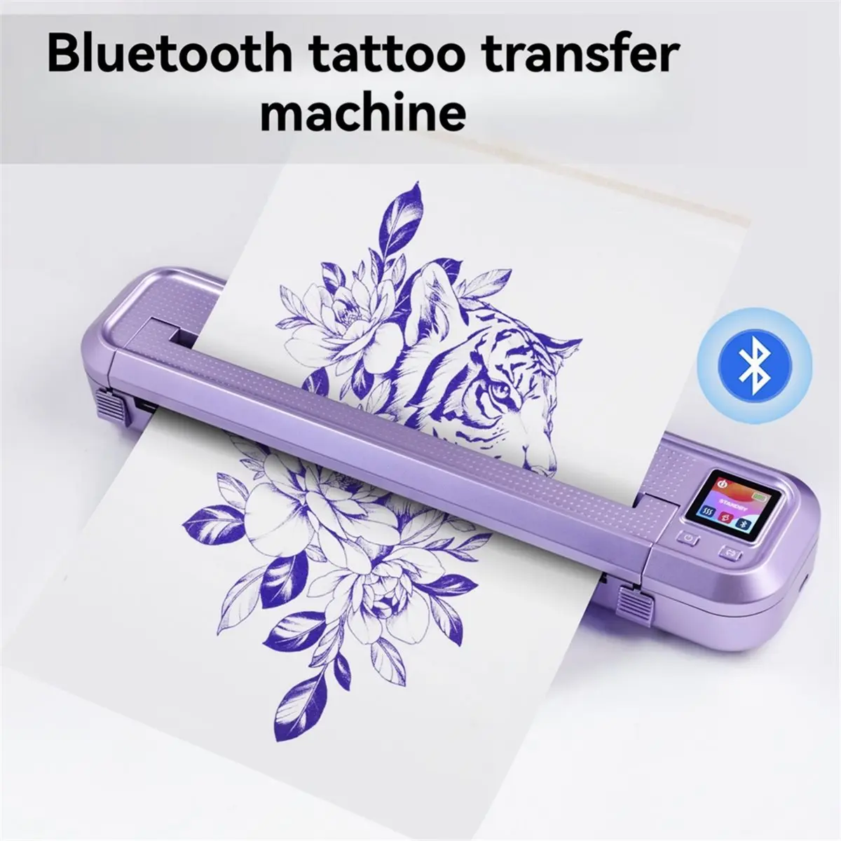 Portable Tattoo Stencil Printer , Bluetooth WiFi Inkless Thermal Printer with Transfer Paper for Office, Home, Car