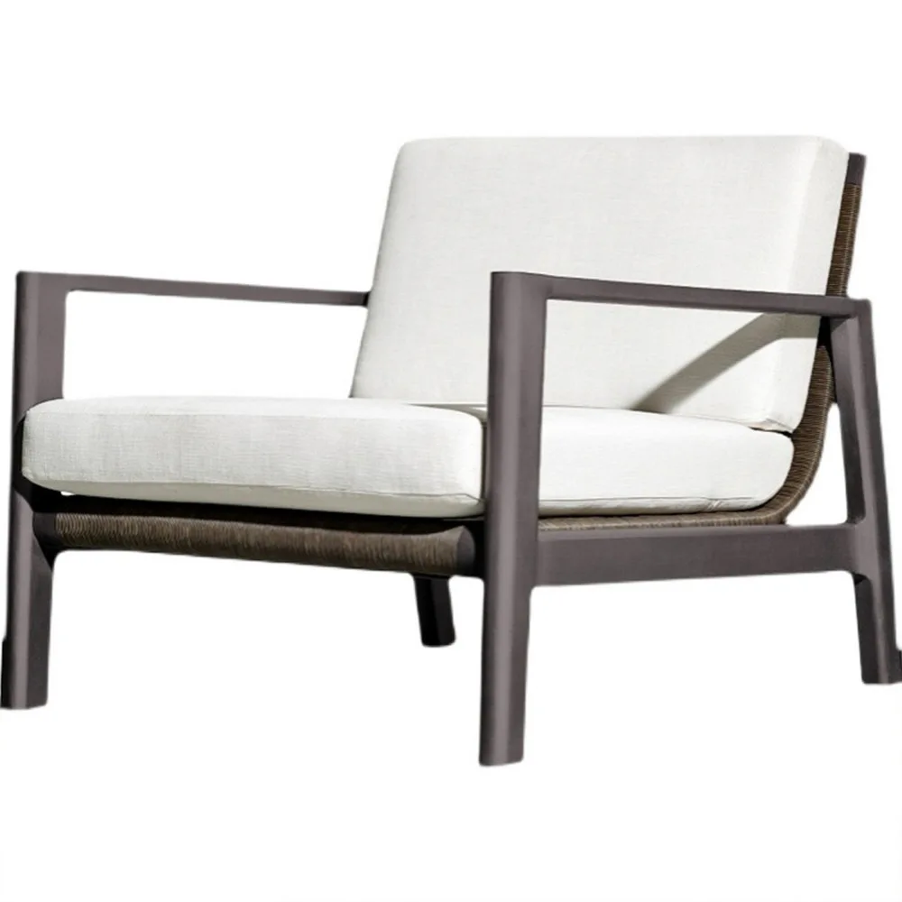 Custom Outdoor Leisure Rattan Sofa Set Northern Europe Design With Cushions For Garden Courtyard Villa Hotel Sales Office