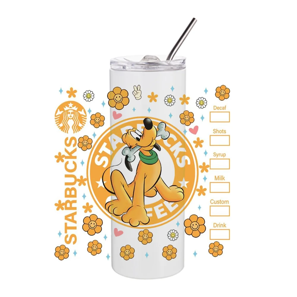 Imagem -03 - Miniso-cup Wrap para 20oz Tumblers Transferências Adesivos Faça Você Mesmo Decalque de Caneca Lavável Desenhos Animados 3d Pooh Amigo Design uv Dtf