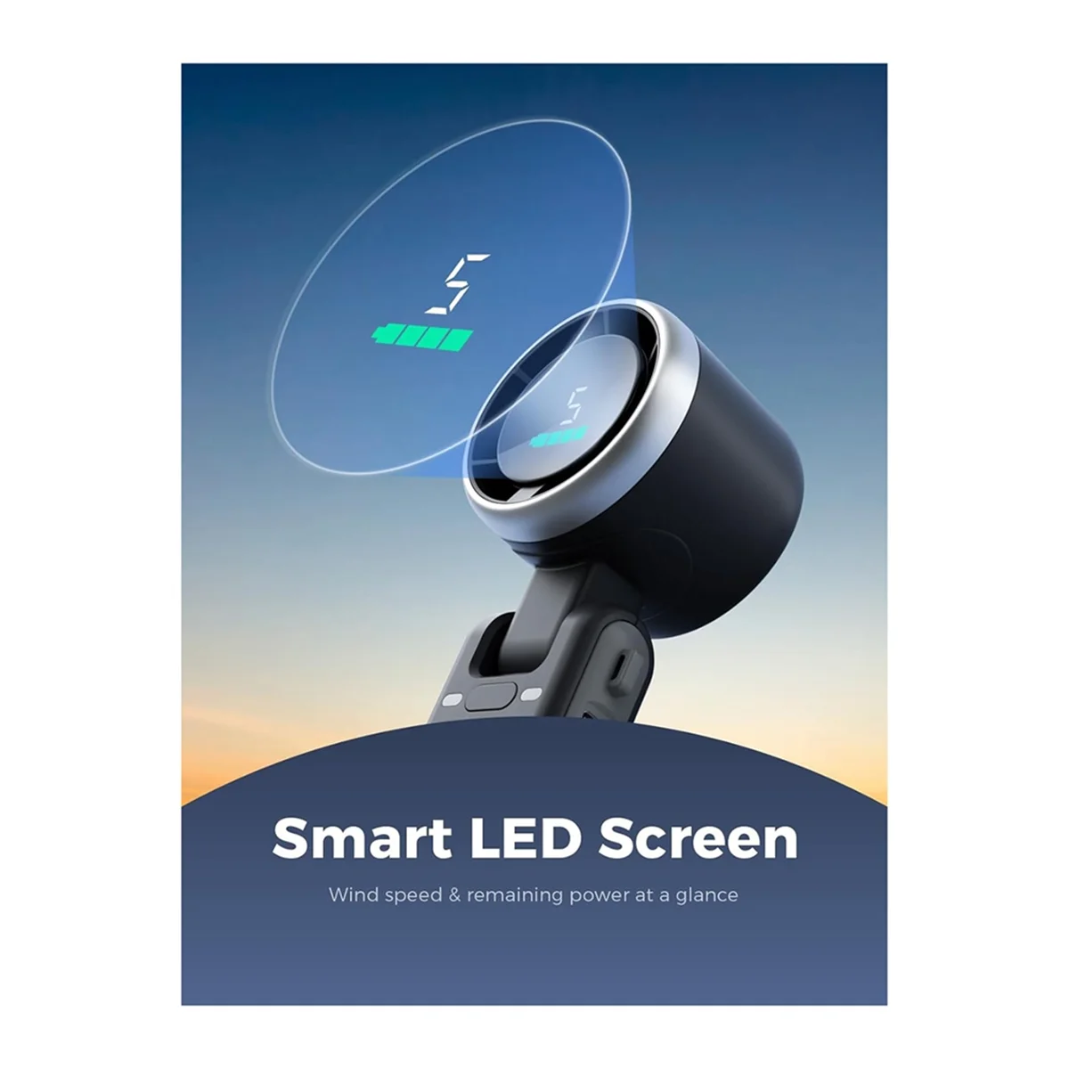 Ventilador turbo portátil de mano, viento de 5 velocidades, funciona con pilas, hasta 12 horas de trabajo, ventilador de mano con Air Turbo Tech negro