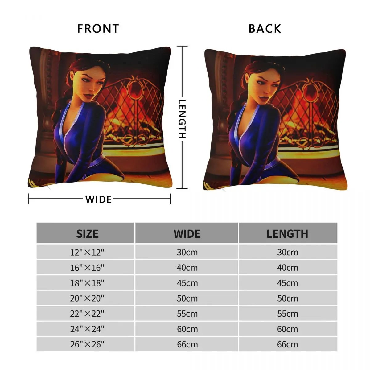 Tomb Raider Lara Croft Home Sweet Home Square Pillowcase Polyester Linen Velvet Printed Zip Decor Throw Pillow Car Cushion Cover