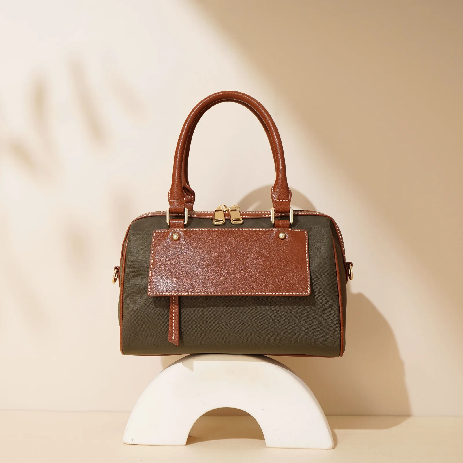 New Boston Handbag Fashion Classic Women's Genuine Leather Shoulder Bag Large Capacity Lightweight Women's Crossbody Bag