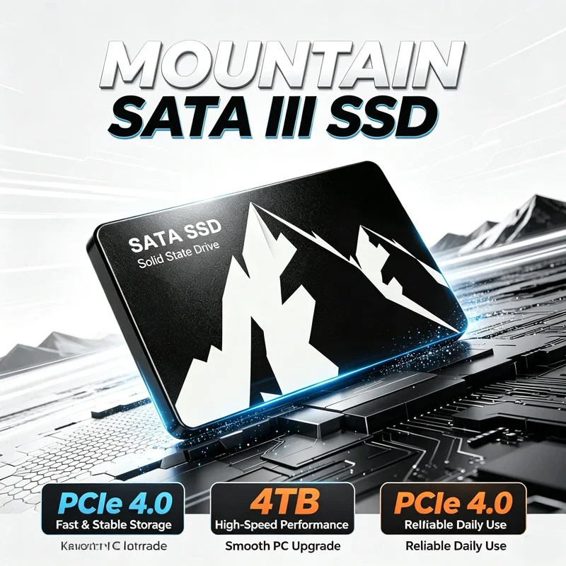 SHAN M.2 2280 SATA III SSD, PCIe Gen4 X4 TLC 3D NAND, 500GB/1TB/2TB/4TB Gaming Portable SSD, for PS5 Laptops & Desktops