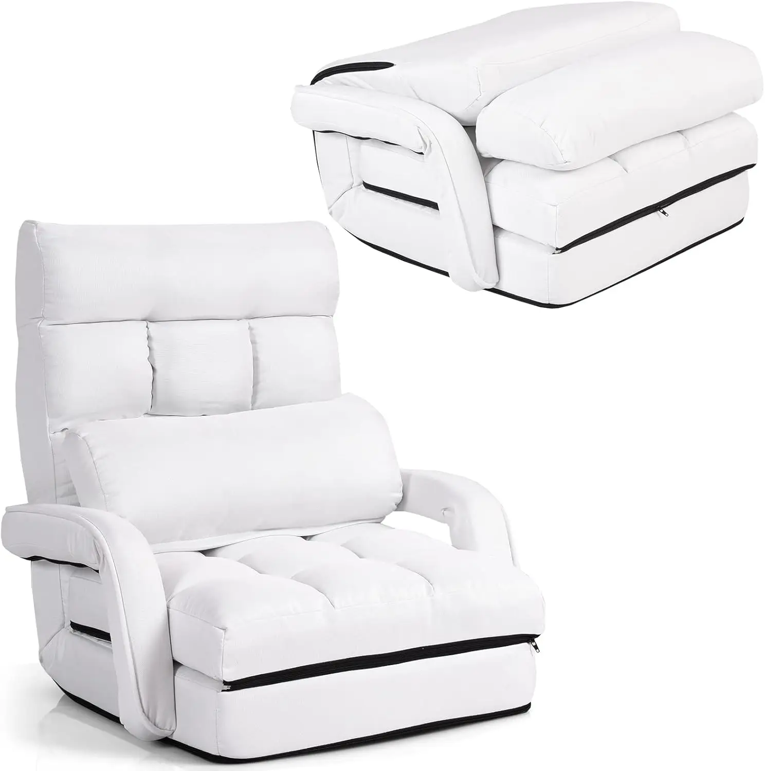 

Крытый шезлонг, диван, складной ленивый диван, напольное кресло с 6-позиционной регулируемой спинкой, поясничная подушка, складная мягкая подкладка