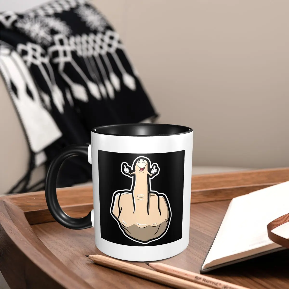 

Hand Gesture Design Middle Finger Shows Middle Fingers Mug Funny Ceramic Coffee Cups Tea Mugs Milk Cup Drinkware Gift for Friend
