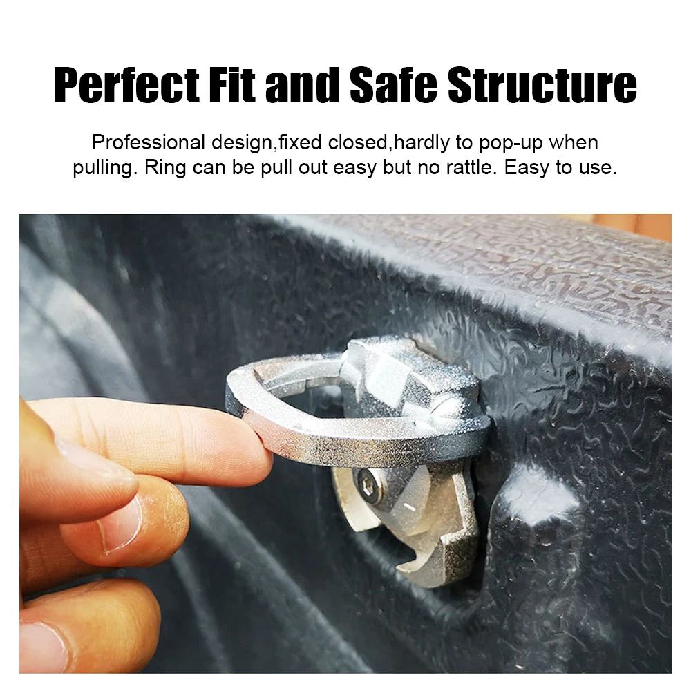 Pickup Truck Heavy Bed Liner Anchor Heavy Duty Nickel Alloy D Rings Tie Down Anchors Durable Rear Cargo Mount Hooks with Screws