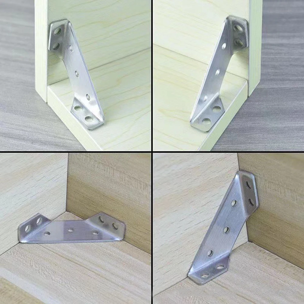 10 sets 6 8 20 pcs Stainless Steel Corner Code Connectors - Heavy Duty Right Angle Brackets for Furniture and Cabinets